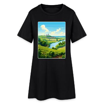 Vallée de la Loire France Affiche de voyage vintage souvenir - Robe T-shirt Femme - noir - Devant