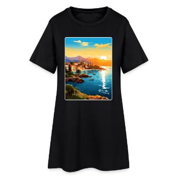 Antalya Türkei Reise Poster Souvenir Malerei WPA - Frauen T-Shirt-Kleid - Schwarz - Vorne