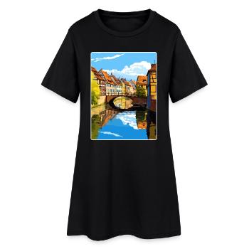 Colmar Frankreich Reise Poster Souvenir Malerei WPA - Frauen T-Shirt-Kleid - Schwarz - Vorne