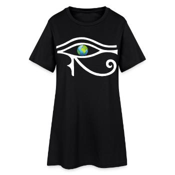 Regard sur le monde (blanc) - Robe T-shirt Femme - noir - Devant