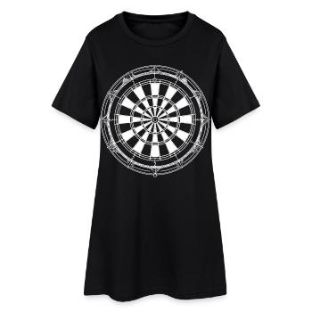 Croquis de jeu de fléchettes - Robe T-shirt Femme - noir - Devant