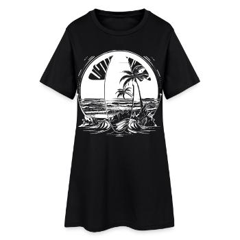 Illustration de surf - Robe T-shirt Femme - noir - Devant