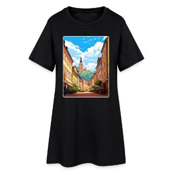 Heidelberg Deutschland Reiseposter Souvenir Farbe WP - Frauen T-Shirt-Kleid - Schwarz - Vorne