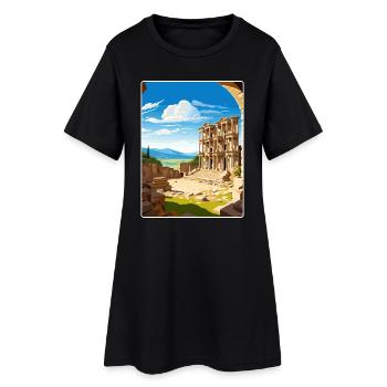 Éphèse Turquie Voyage Affiche Peinture Souvenir WPA - Robe T-shirt Femme - noir - Devant