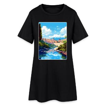 Dubrovnik Croatie Affiche de voyage Peinture Souvenir WPA - Robe T-shirt Femme - noir - Devant