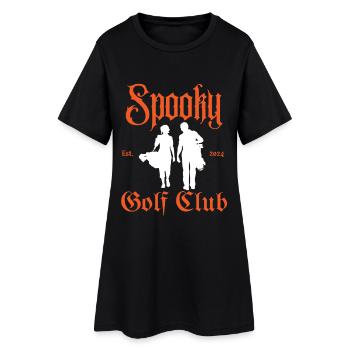 Halloween-T-Shirt für Männer und Frauen, gruseliges Golf-Design - Frauen T-Shirt-Kleid - Schwarz - Vorne