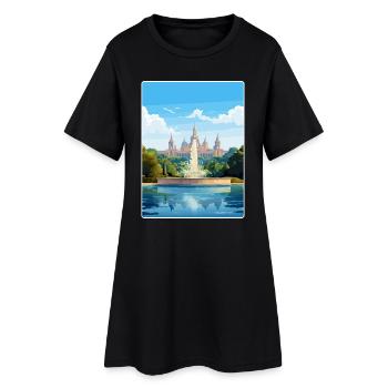 Barcelone Espagne Affiche de voyage Peinture Souvenir WPA - Robe T-shirt Femme - noir - Devant