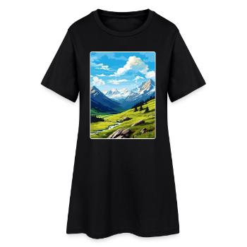 Stilfser Joch Italien Reise Poster Souvenir Malerei WPA - Frauen T-Shirt-Kleid - Schwarz - Vorne