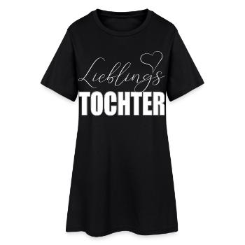 Lieblingstochter mit Herz - Frauen T-Shirt-Kleid - Schwarz - Vorne