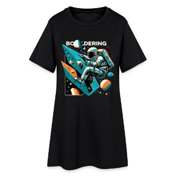 Bouldern Astronaut Raumfahrer Geschenk - Frauen T-Shirt-Kleid - Schwarz - Vorne