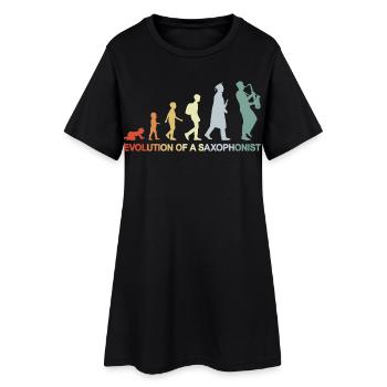 Saxophoniste Vintage Evolution - Robe T-shirt Femme - noir - Devant