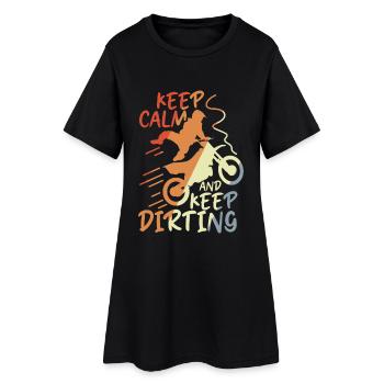 Restez calme et continuez à salir - Robe T-shirt Femme - noir - Devant