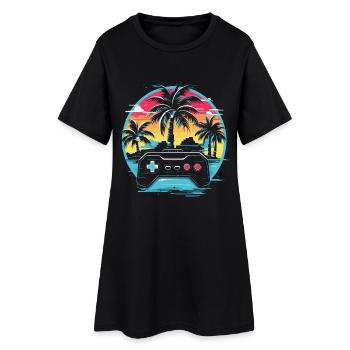 Jeux Vidéo Vaporwave - Robe T-shirt Femme - noir - Devant