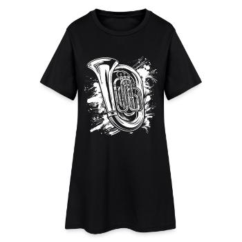 Tuba drôle - Robe T-shirt Femme - noir - Devant