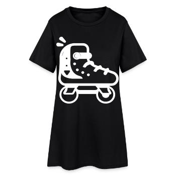 patins à roulettes style dessin animé - Robe T-shirt Femme - noir - Devant
