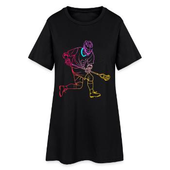 Dessin d’un joueur de crosse - Robe T-shirt Femme - noir - Devant