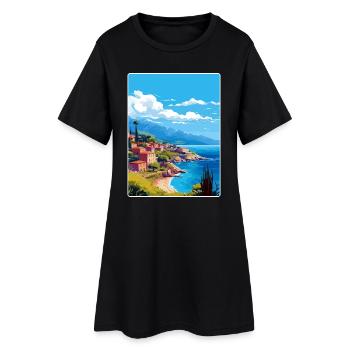 Céphalonie Grèce Affiche de voyage Peinture Souvenir WPA - Robe T-shirt Femme - noir - Devant