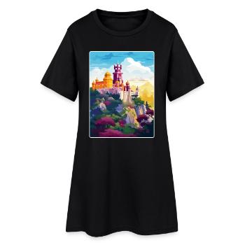 Sintra Portugal Affiche de voyage Peinture Souvenir WPA - Robe T-shirt Femme - noir - Devant