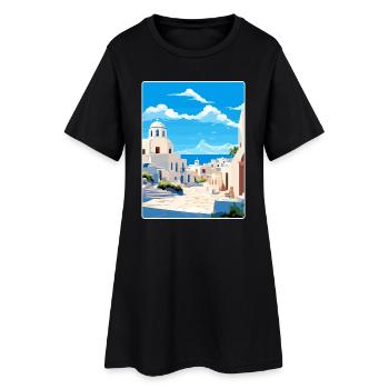 Kos Griechenland Reise Poster Souvenir Postkarte Farbe - Frauen T-Shirt-Kleid - Schwarz - Vorne