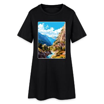 Affiche de voyage des gorges de Samaria Peinture souvenir WPA - Robe T-shirt Femme - noir - Devant