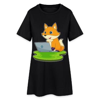 Ordinateur portable Fox - Robe T-shirt Femme - noir - Devant