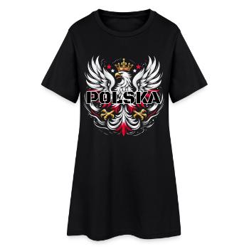 Pologne Polska Couronne d’aigle rouge blanc polonais - Robe T-shirt Femme - noir - Devant