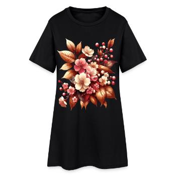 Bouquet bohème Fleur d’automne Magie - Robe T-shirt Femme - noir - Devant