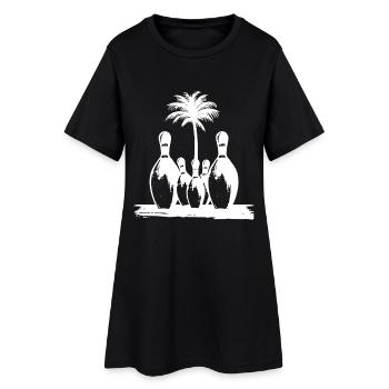 Dessin de bowling - Robe T-shirt Femme - noir - Devant