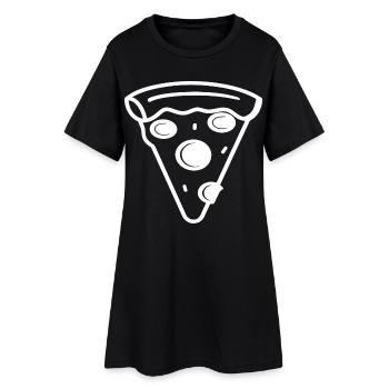 Pizza Slice Line Art - Women’s T-Shirt Dress - black - Front