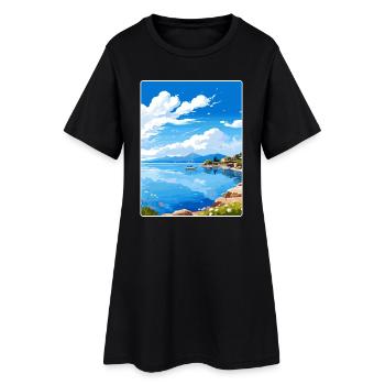 Île de Meganisi Grèce Affiche de voyage Souvenir WPA - Robe T-shirt Femme - noir - Devant