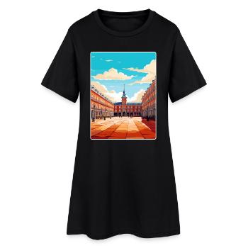 Madrid Espagne Affiche de voyage Souvenir Carte Postale Peinture - Robe T-shirt Femme - noir - Devant