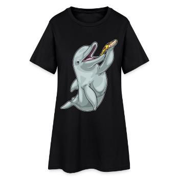 Pizza Dauphin - Robe T-shirt Femme - noir - Devant