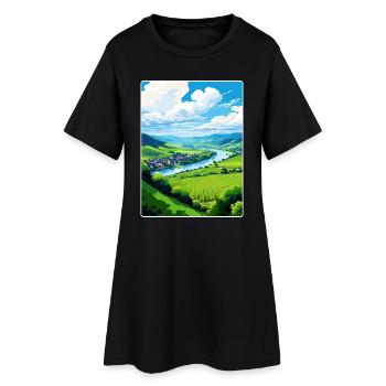 Vallée de la Moselle Allemagne Affiche de voyage Souvenir WPA - Robe T-shirt Femme - noir - Devant