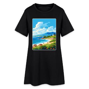 Mani Peninsula Greece Travel Poster Souvenir WPA - Women’s T-Shirt Dress - black - Front