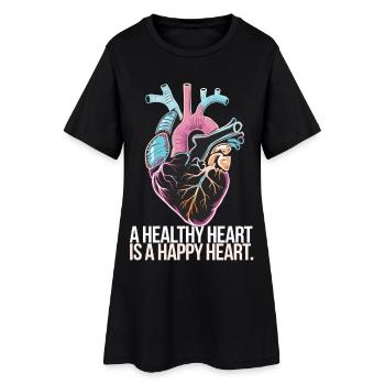 Coeur avec anatomie colorée et message d’amour - Robe T-shirt Femme - noir - Devant