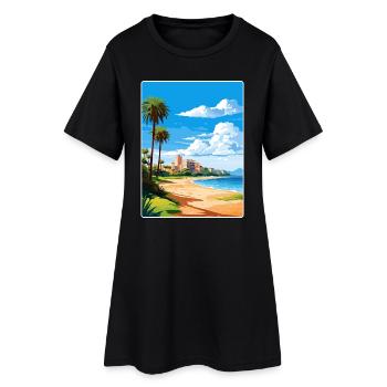 Costa Dorada Espagne Affiche de voyage Peinture Souvenir WP - Robe T-shirt Femme - noir - Devant