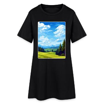 Black Forest Germany Travel Poster Souvenir WPA - Women’s T-Shirt Dress - black - Front