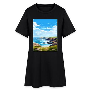 Godrevy Point Angleterre Affiche de voyage Souvenir WPA - Robe T-shirt Femme - noir - Devant