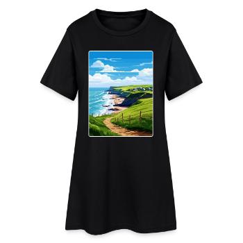 Crackington Haven Cornwall England Reiseposter - Frauen T-Shirt-Kleid - Schwarz - Vorne
