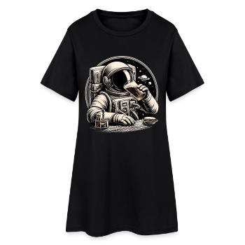 Astronaut Bar Spacebar Geschenk - Frauen T-Shirt-Kleid - Schwarz - Vorne