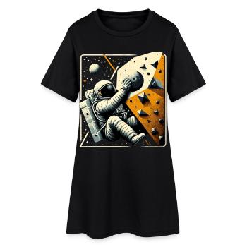 Bouldern Astronaut Raumfahrer Geschenk - Frauen T-Shirt-Kleid - Schwarz - Vorne