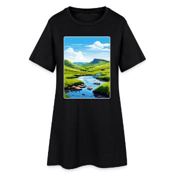 Peak District Vereinigtes Königreich Großbritannien Reiseplakat WPA - Frauen T-Shirt-Kleid - Schwarz - Vorne