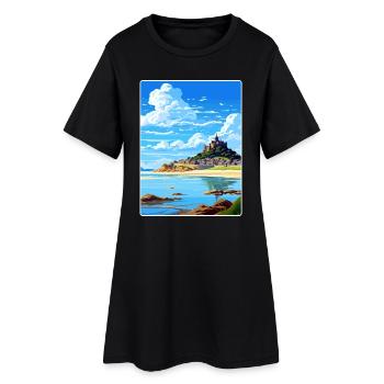 Marazion Cornwall England Reiseposter Souvenir - Frauen T-Shirt-Kleid - Schwarz - Vorne