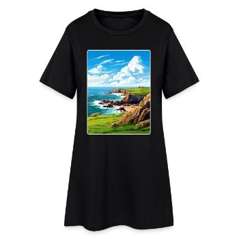 Lands End Cornwall England Reiseposter Souvenir - Frauen T-Shirt-Kleid - Schwarz - Vorne