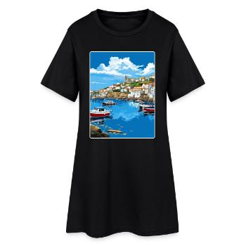 Mevagissey Angleterre Affiche de voyage Peinture Souvenir WP - Robe T-shirt Femme - noir - Devant