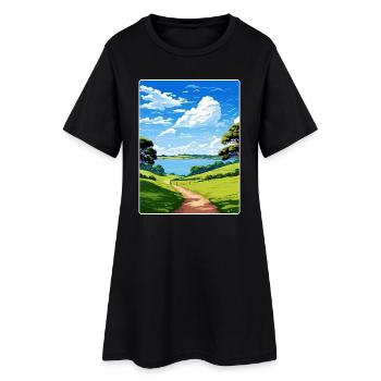 Mount Edgcumbe Country Park, Cornwall, England - Frauen T-Shirt-Kleid - Schwarz - Vorne