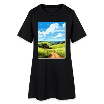 Lerryn Cornwall England Reiseposter Souvenir WPA - Frauen T-Shirt-Kleid - Schwarz - Vorne