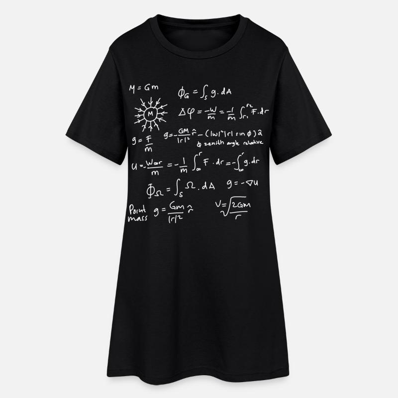 Physics Equations Unleashed - Women’s T-Shirt Dress - black