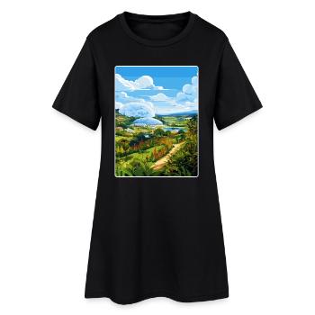 Eden Project England Travel Poster Souvenir WPA - Women’s T-Shirt Dress - black - Front