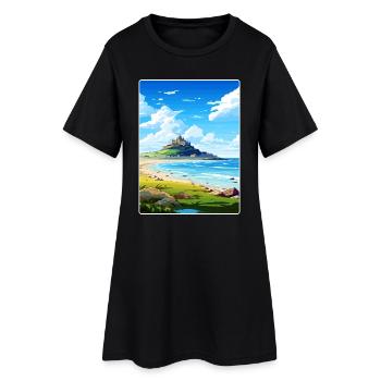 Marazion Cornwall England Reiseposter Souvenir - Frauen T-Shirt-Kleid - Schwarz - Vorne